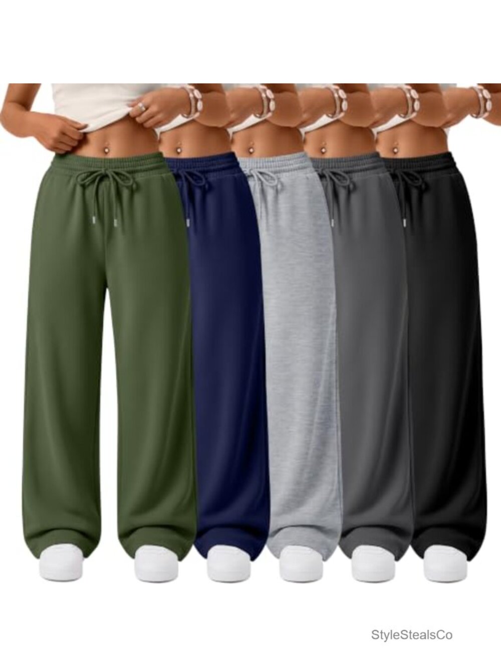 5 Pack Girls Wide Leg Sweatpants Baggy Teen Athletic Pants with Pockets